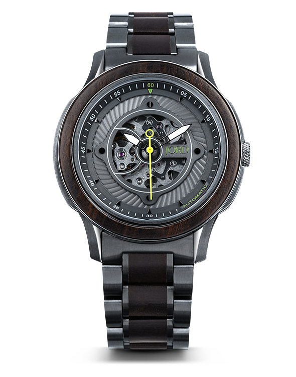 JORD Stearman Wooden Watch in Black Ebony and Nighthawk