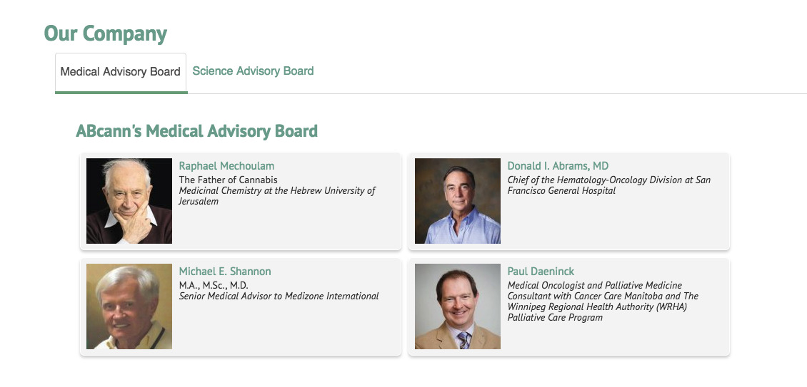ABcann Medical Advisory Board