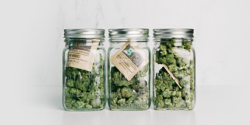 Jars of Cannabis with Boveda