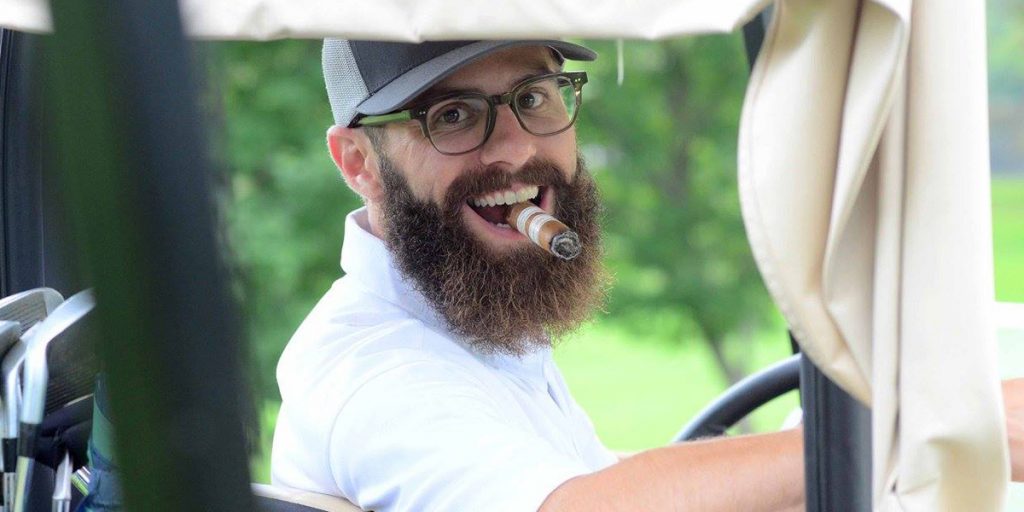 Host of the  Box Press Podcast, Rob Gagner protects cigars in a Boveda Humidor Bag in his golf bag