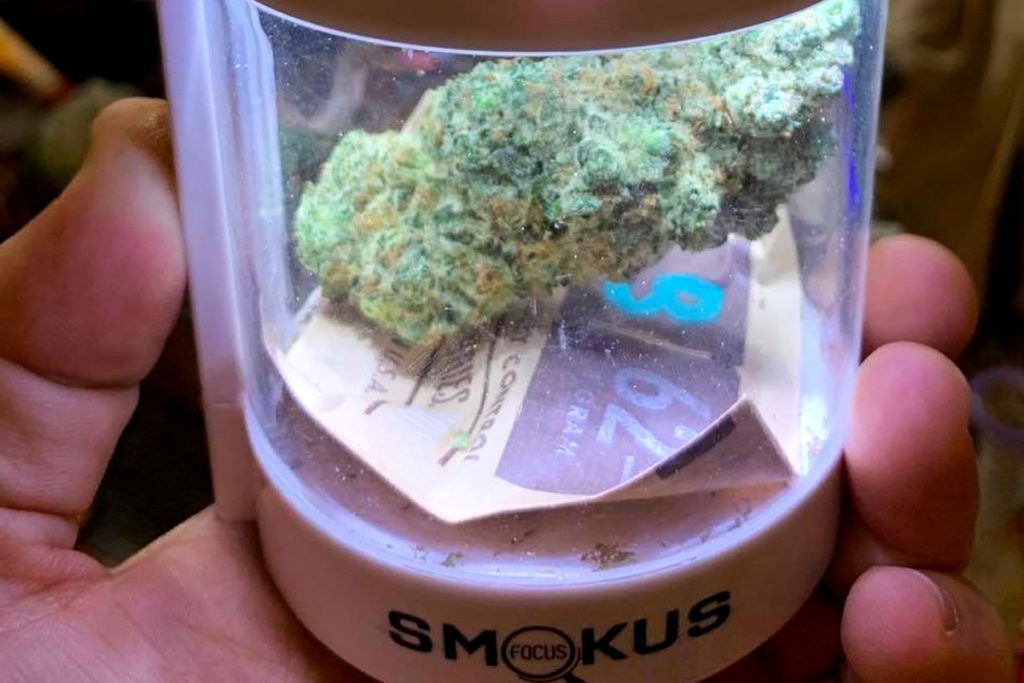 Wedding Cake stored in an airtight jar with Boveda, which coats trichomes in a monolayer of moisture to protect the aroma, flavor and effects of cannabis.