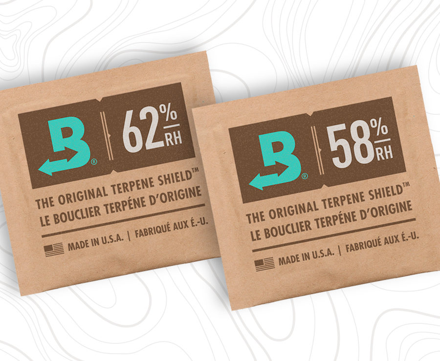 Both Boveda 58% and 62% RH create a terpene shield.