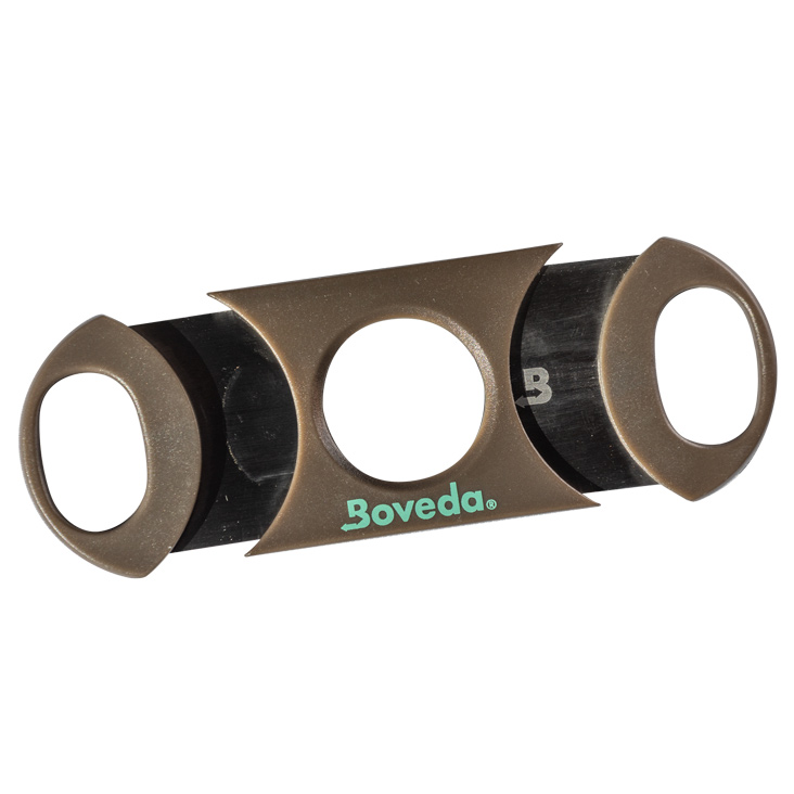 Boveda double blade guillotine cigar cutter is sturdy and sharp.