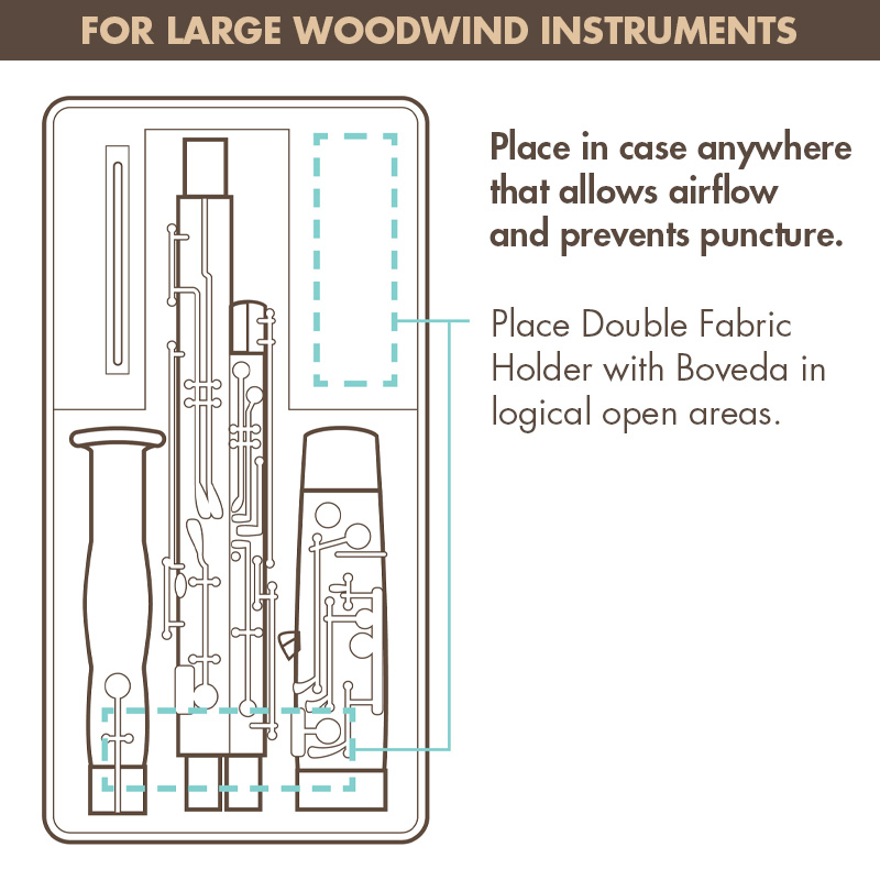 How do I use Boveda for a large woodwind instrument? Boveda® New