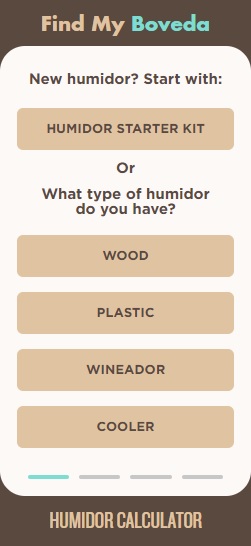 Humidor Calculator Web Interface