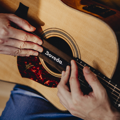 Acoustic guitar and Boveda mini fabric holder
