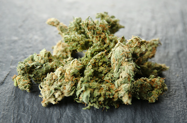 High-quality cannabis on a table