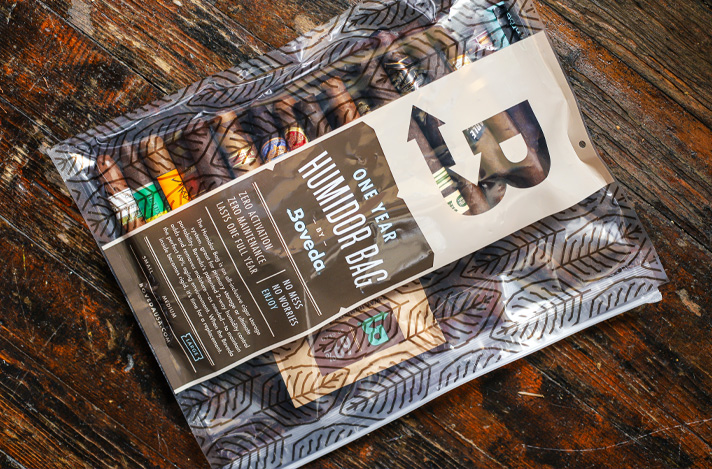 Boveda humidor bag full of cigars